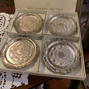 WM. Rodgers & Son Silver Plated Coasters /Ash Tray